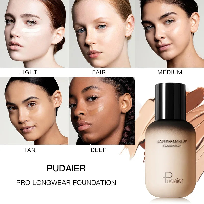 23 Shades Professional Matte Full-Coverage Liquid Foundation – 24H Flawless Wear