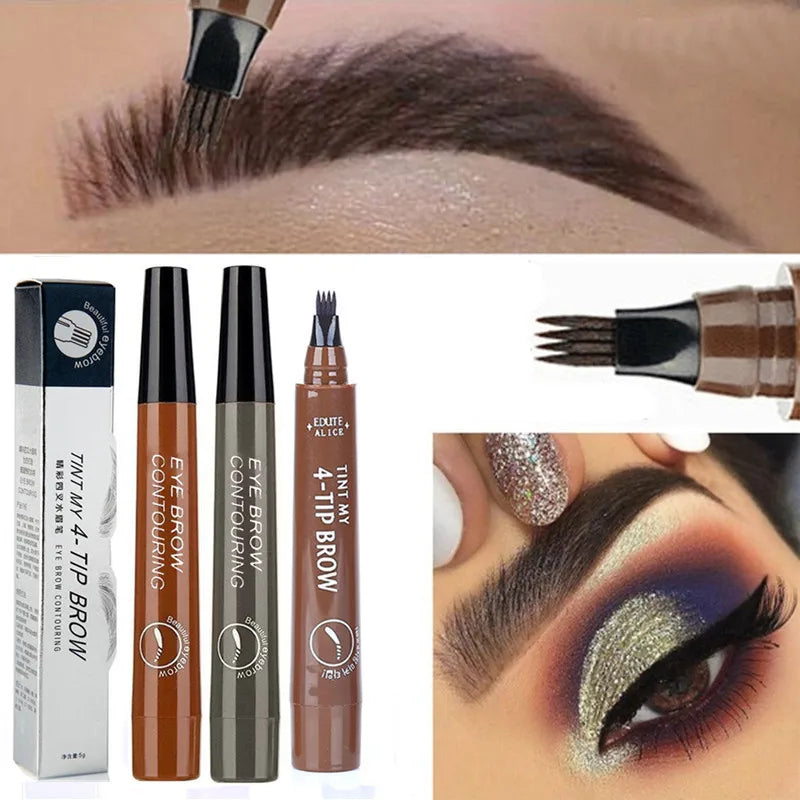 Waterproof Microblading Eyebrow Pen with 4 splits