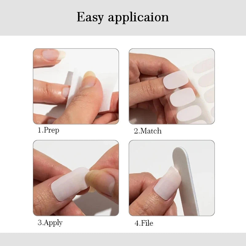 Sparkling Full Cover Nail Stickers – Self-Adhesive Designer Nails and Lamp