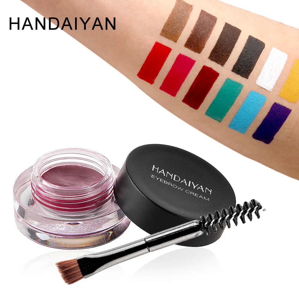 12-Color Waterproof Eyebrow & Eyeliner Gel – Long-Lasting Definition by Panda Beauty Salon