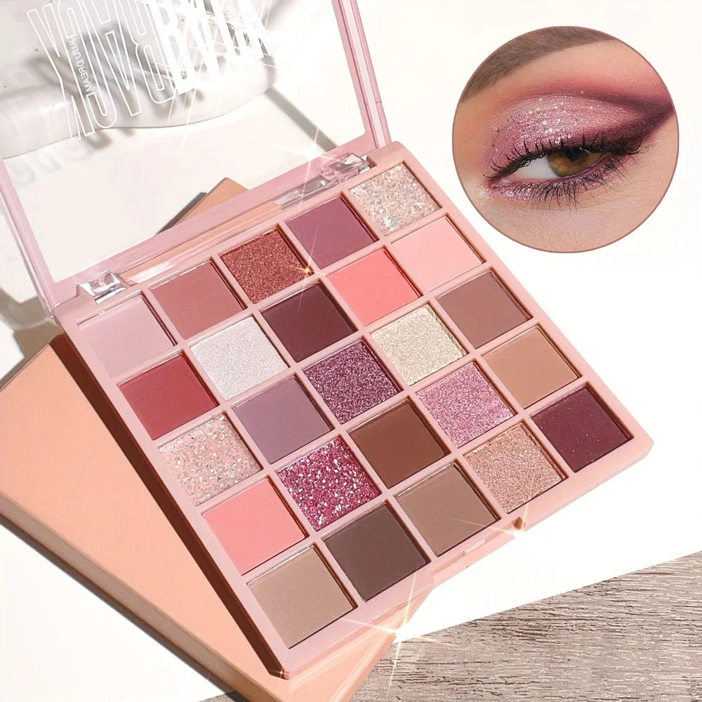 25-Color Eyeshadow Palette — Matte & Glitter, Waterproof, Long-Lasting, Easy Apply, Multi-Look for Daily & Party, Halloween