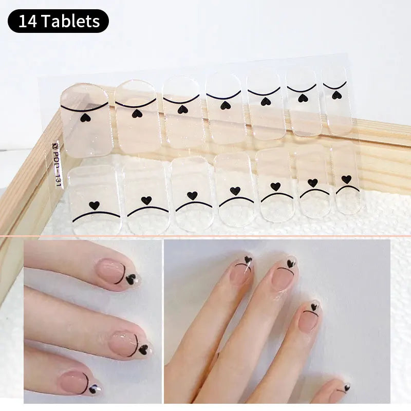 Sparkling Full Cover Nail Stickers – Self-Adhesive Designer Nails and Lamp