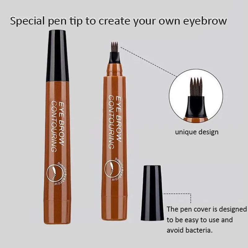 Waterproof Microblading Eyebrow Pen with 4 splits