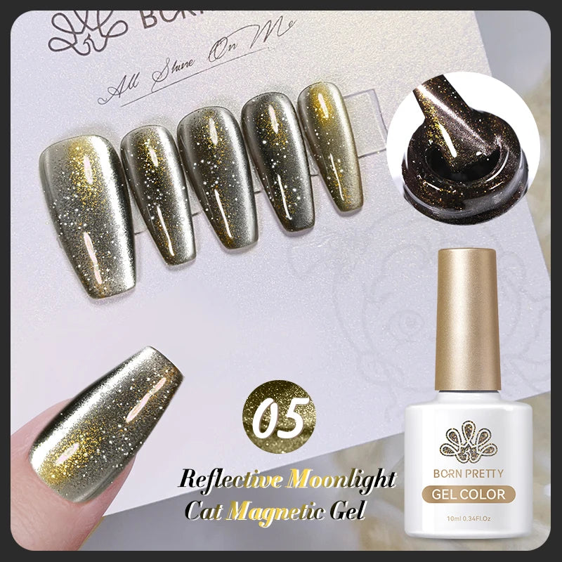 Magnetic Gel Nail Polish – Moonlight Cat Eye Effect