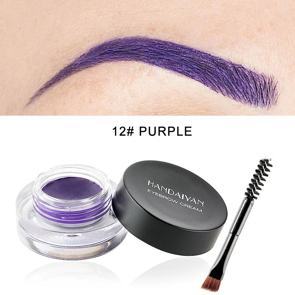 12-Color Waterproof Eyebrow & Eyeliner Gel – Long-Lasting Definition by Panda Beauty Salon