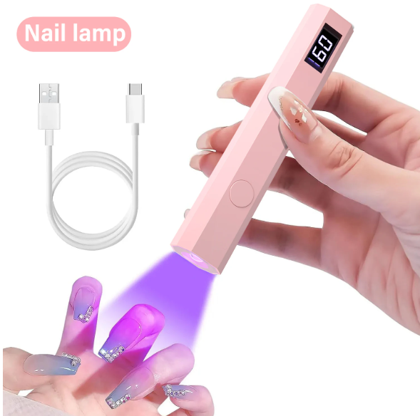 Sparkling Full Cover Nail Stickers – Self-Adhesive Designer Nails and Lamp