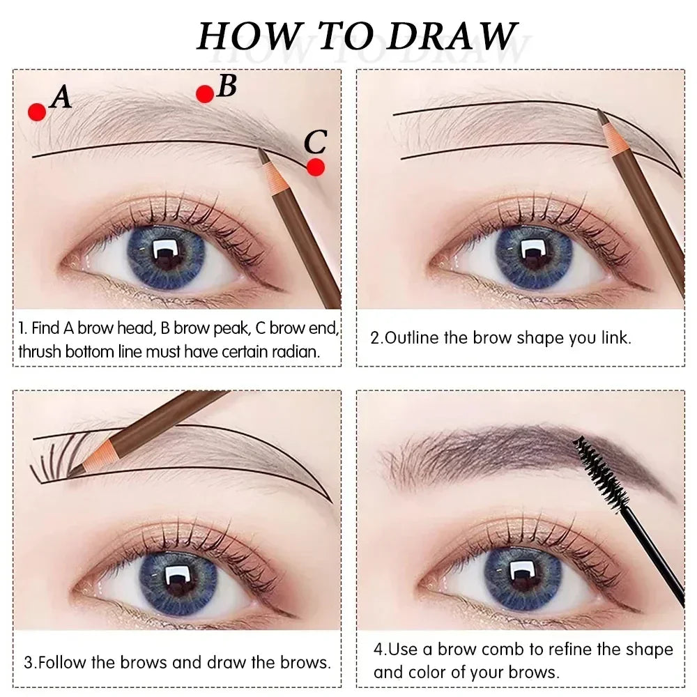 Professional Eyebrow Pencil & Microblading Set – Waterproof & Long-Lasting