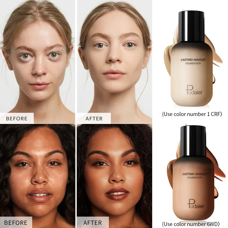 23 Shades Professional Matte Full-Coverage Liquid Foundation – 24H Flawless Wear