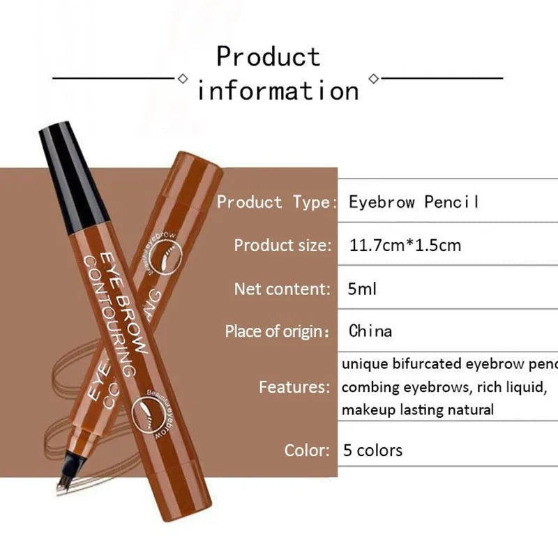 Waterproof Microblading Eyebrow Pen with 4 splits