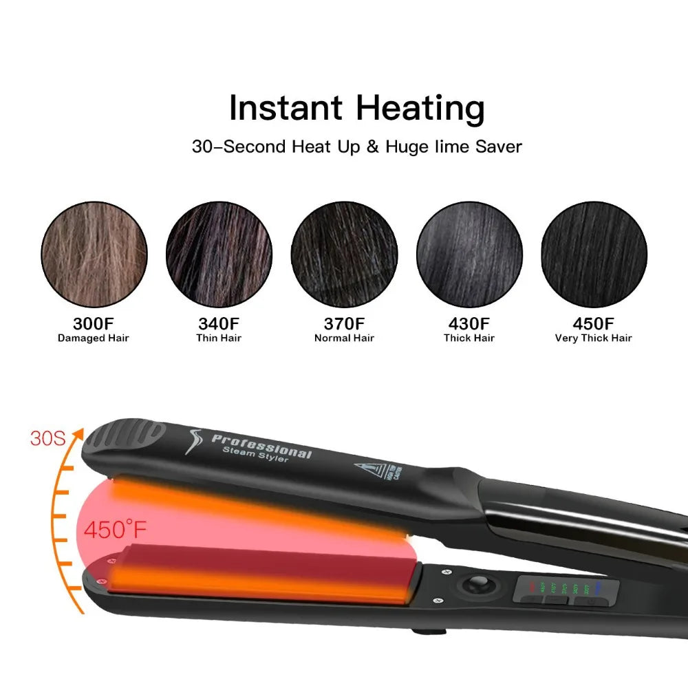 3-in-1 Professional Steam Hair Straightener