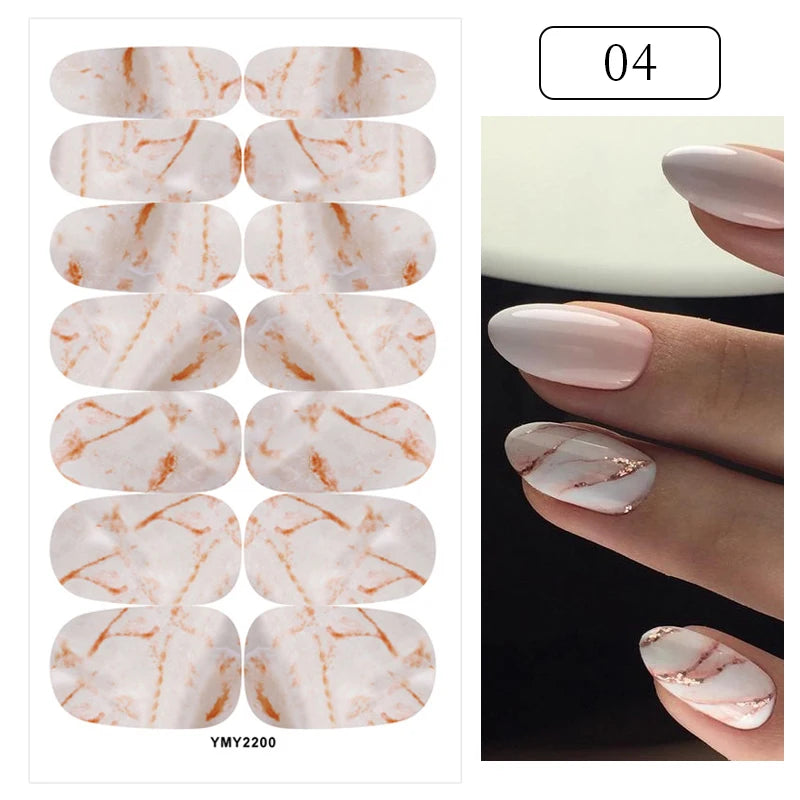 Sparkling Full Cover Nail Stickers – Self-Adhesive Designer Nails and Lamp
