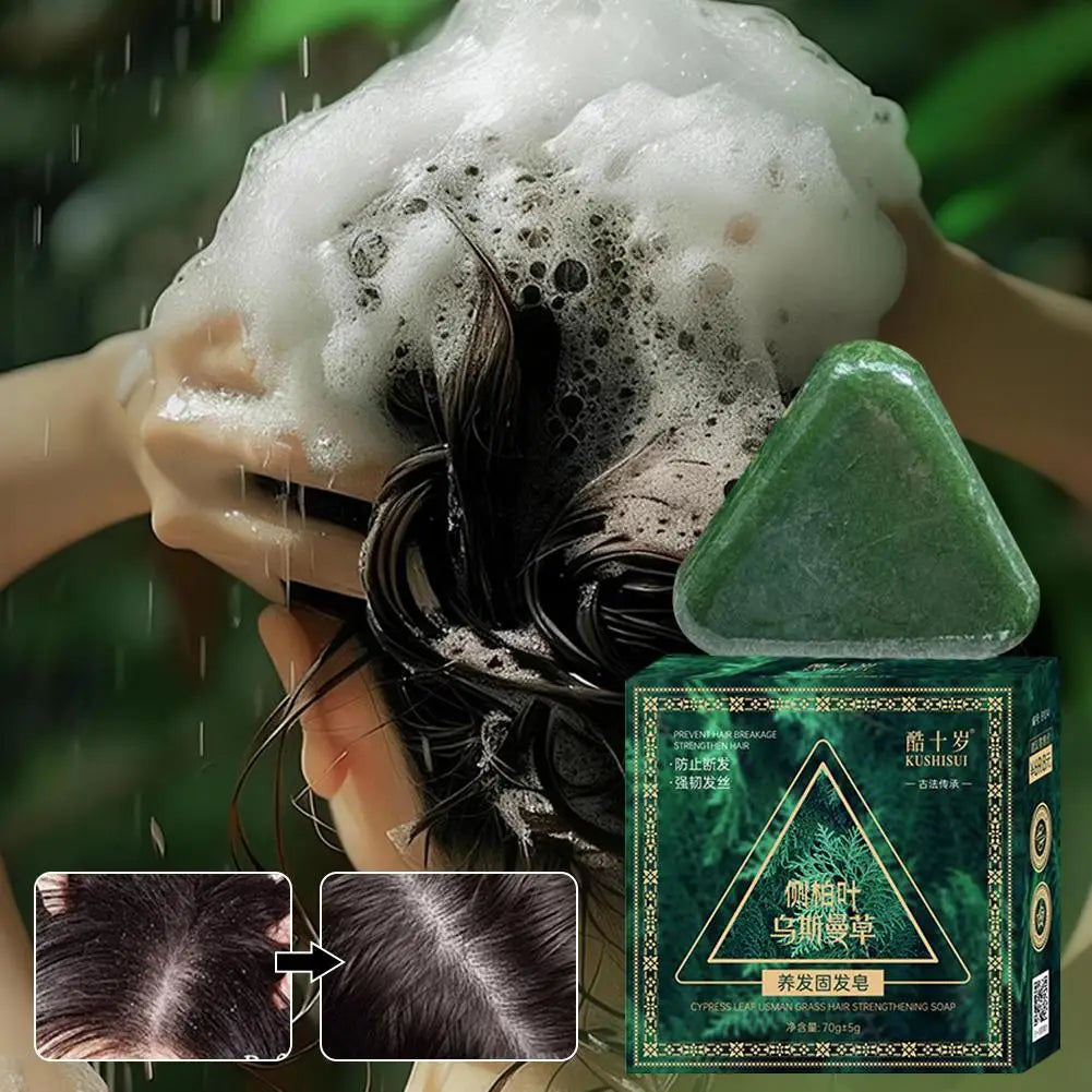 Herbal Triangle Shampoo Bar – Strengthening & Nourishing Hair Soap