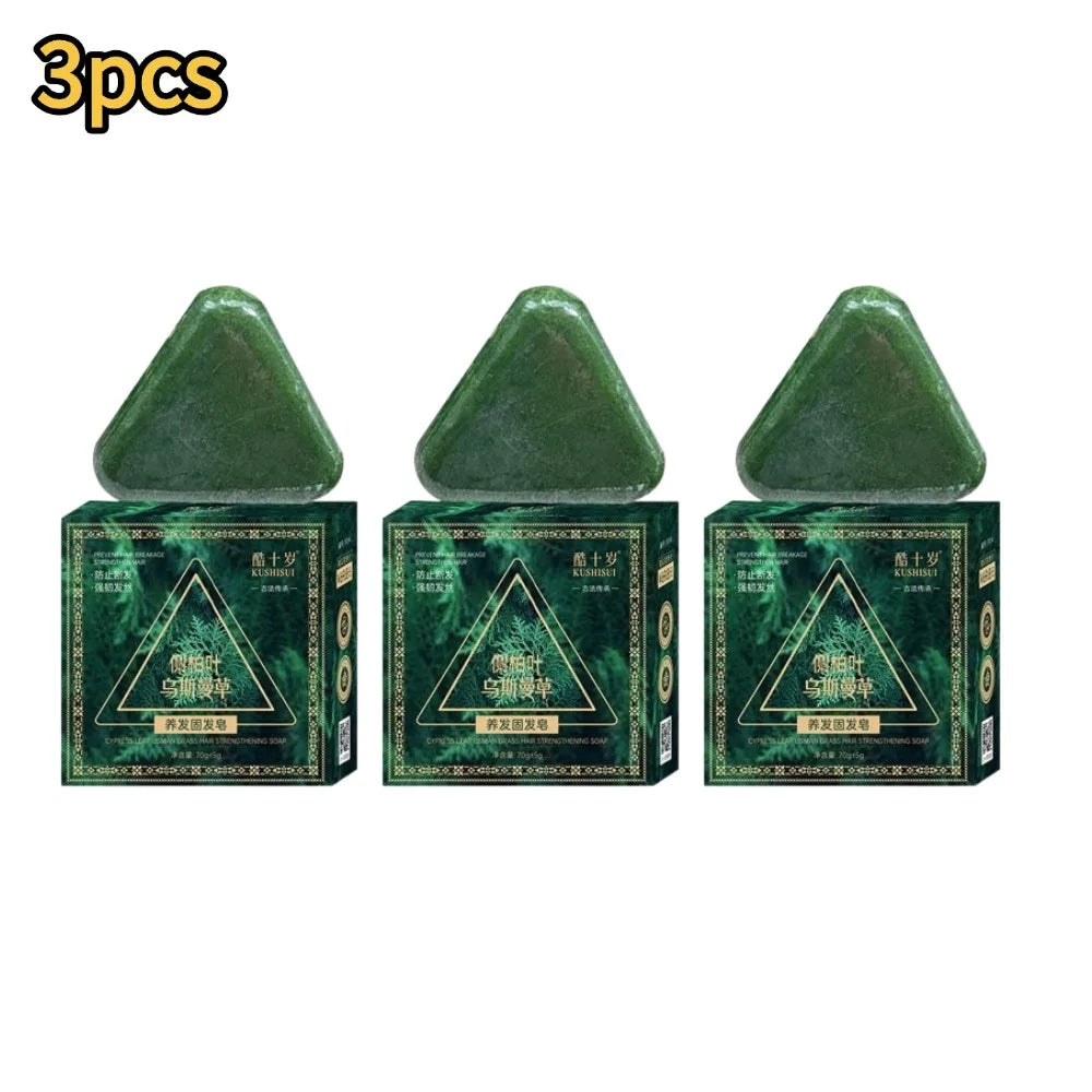 Herbal Triangle Shampoo Bar – Strengthening & Nourishing Hair Soap