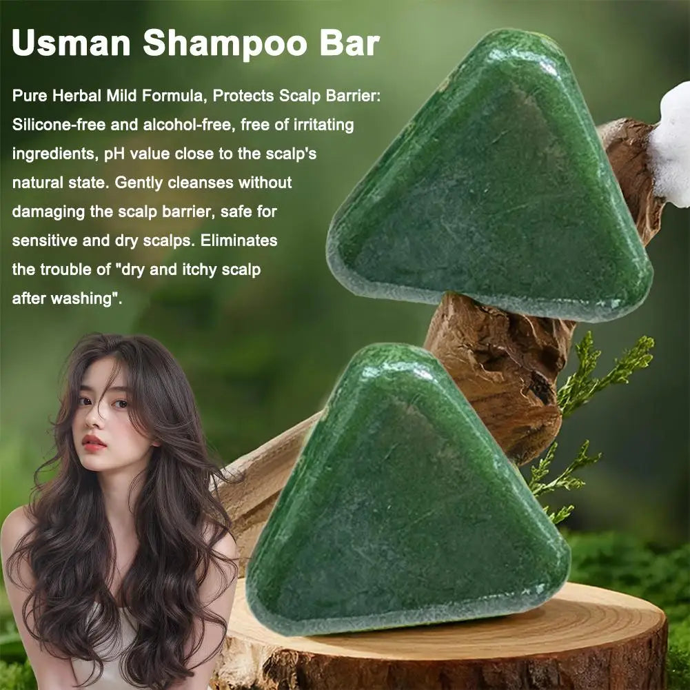 Herbal Triangle Shampoo Bar – Strengthening & Nourishing Hair Soap