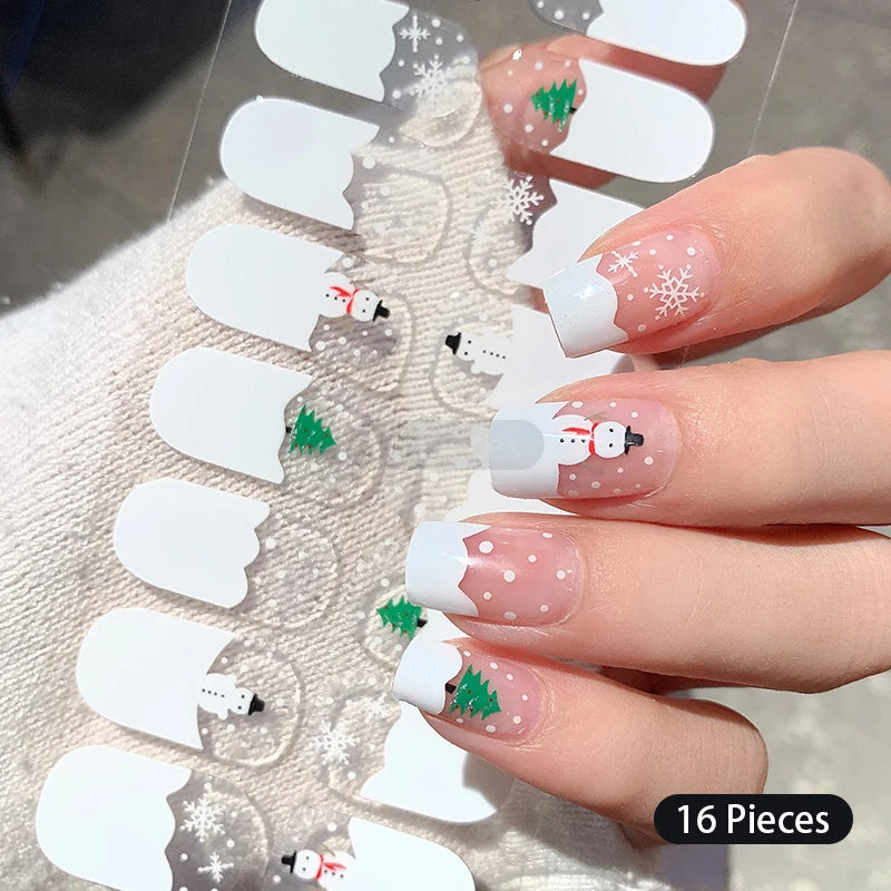 Sparkling Full Cover Nail Stickers – Self-Adhesive Designer Nails and Lamp