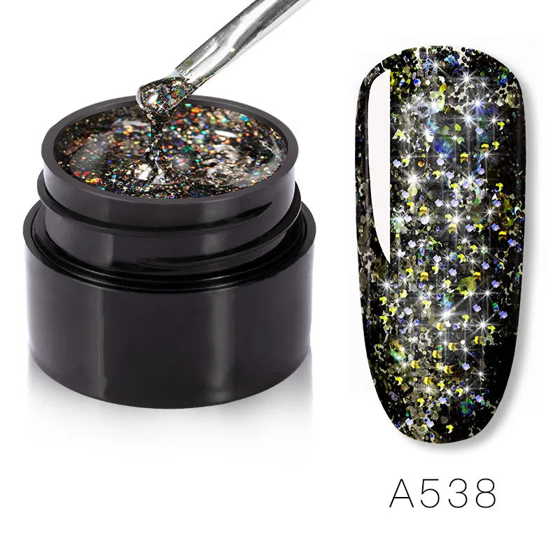 Panda Glitter Gel Nail Polish