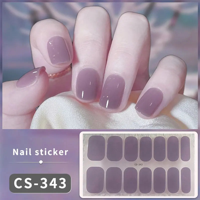 Sparkling Full Cover Nail Stickers – Self-Adhesive Designer Nails and Lamp