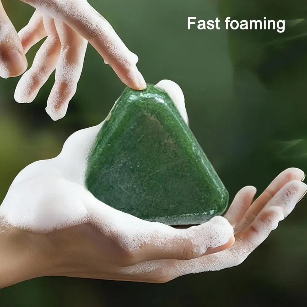 Herbal Triangle Shampoo Bar – Strengthening & Nourishing Hair Soap