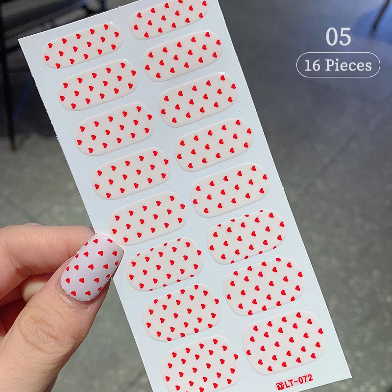 Sparkling Full Cover Nail Stickers – Self-Adhesive Designer Nails and Lamp
