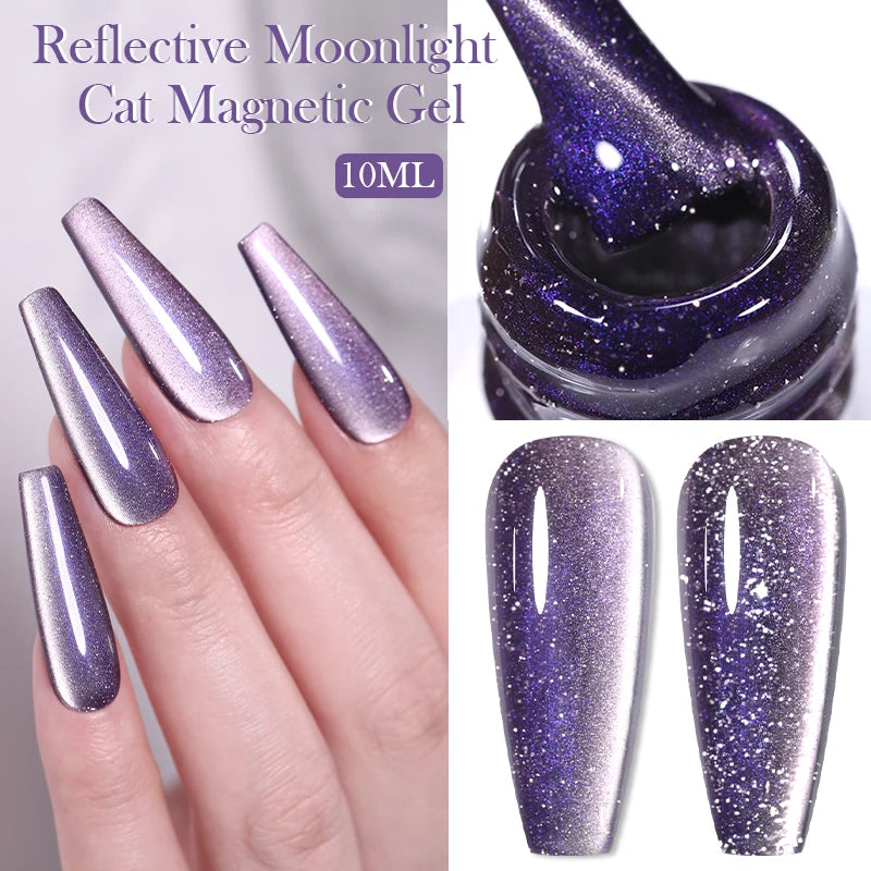 Magnetic Gel Nail Polish – Moonlight Cat Eye Effect