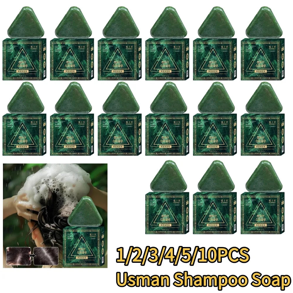 Herbal Triangle Shampoo Bar – Strengthening & Nourishing Hair Soap