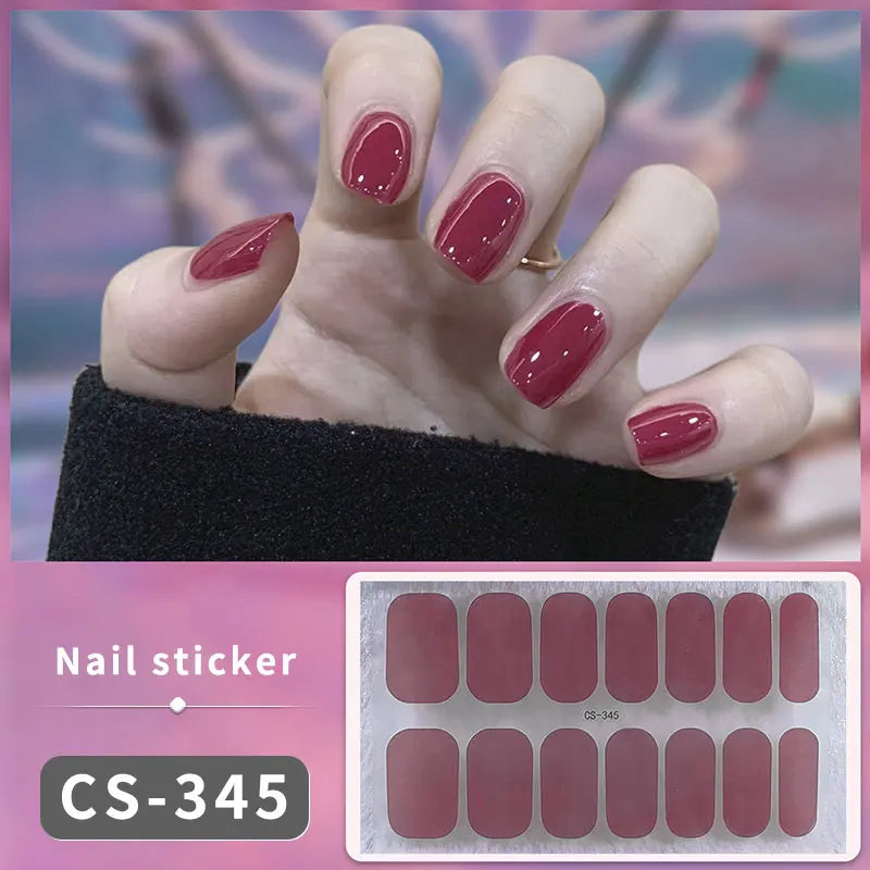 Sparkling Full Cover Nail Stickers – Self-Adhesive Designer Nails and Lamp