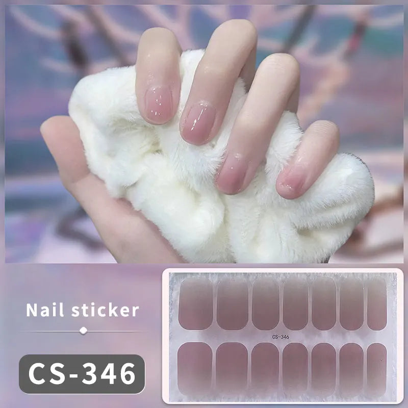 Sparkling Full Cover Nail Stickers – Self-Adhesive Designer Nails and Lamp