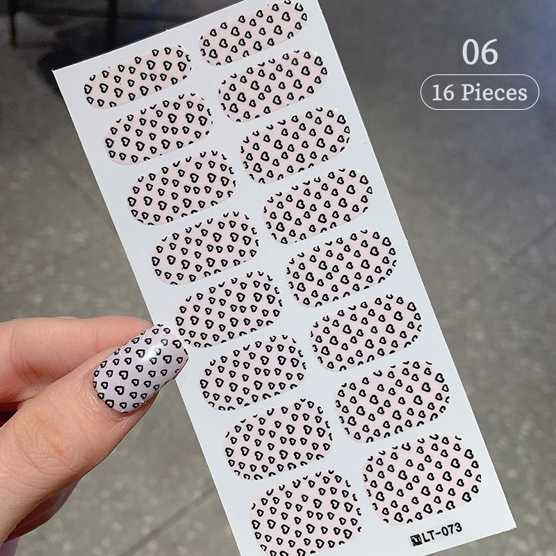 Sparkling Full Cover Nail Stickers – Self-Adhesive Designer Nails and Lamp