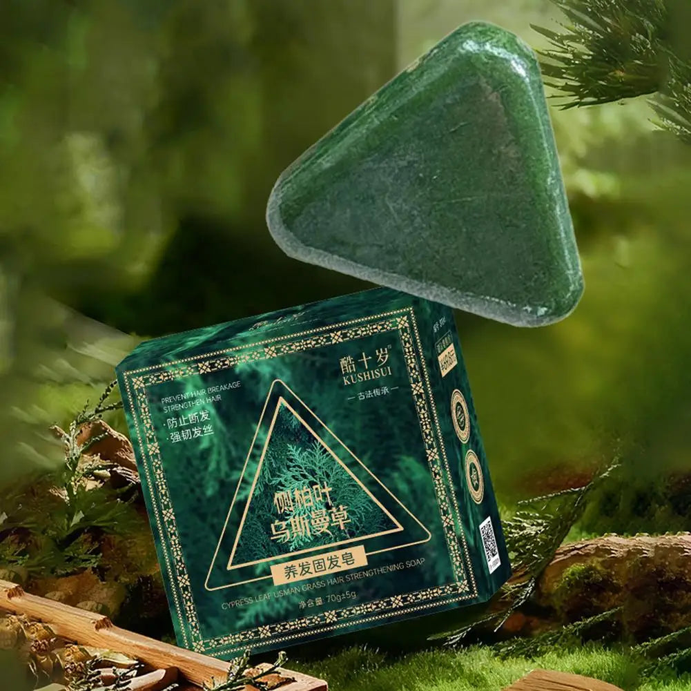 Herbal Triangle Shampoo Bar – Strengthening & Nourishing Hair Soap